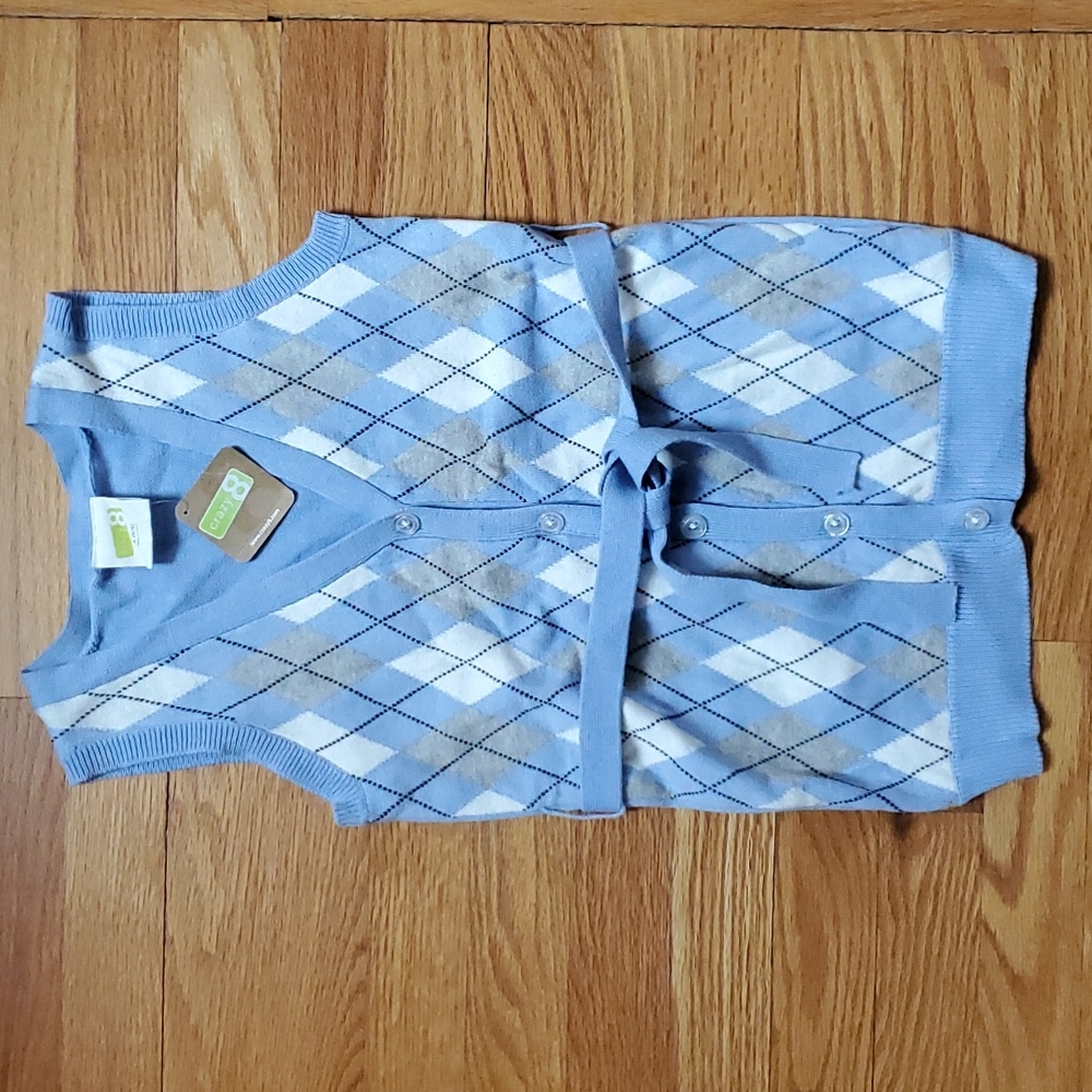 Crazy 8 Blue Argyle Cardigan Sweater